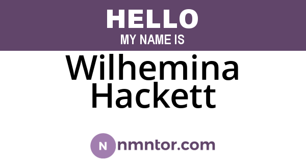 Wilhemina Hackett