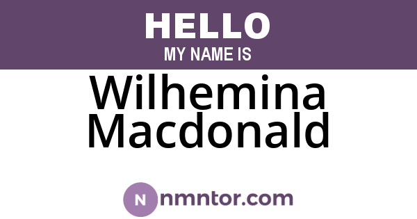 Wilhemina Macdonald