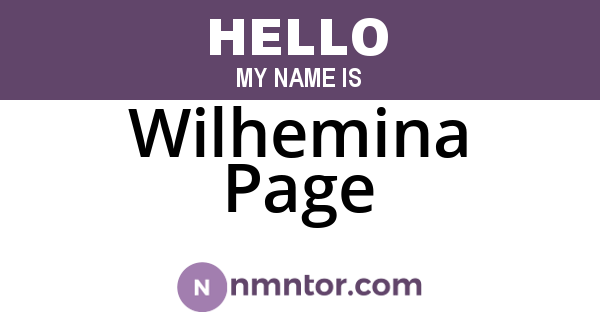 Wilhemina Page