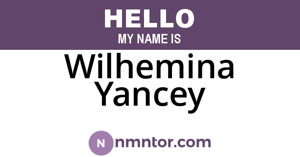 Wilhemina Yancey