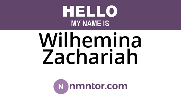 Wilhemina Zachariah