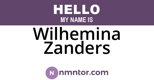Wilhemina Zanders