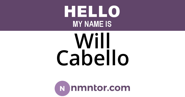Will Cabello