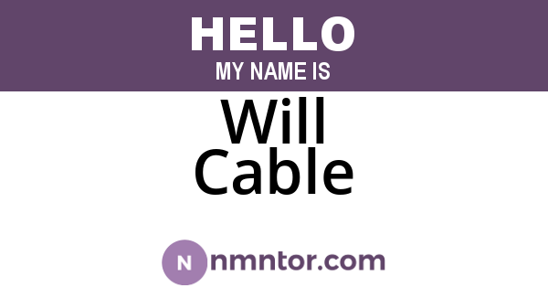 Will Cable