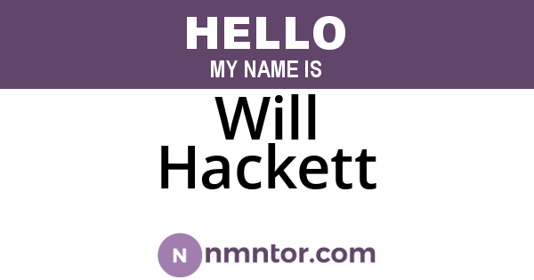 Will Hackett