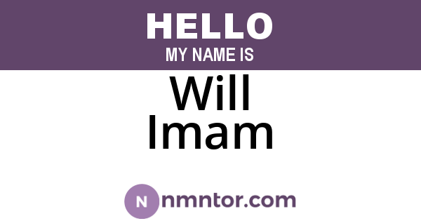 Will Imam