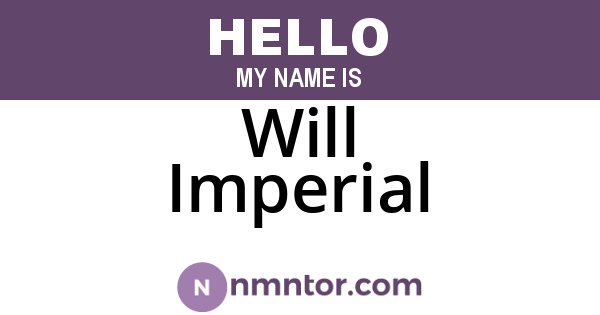 Will Imperial