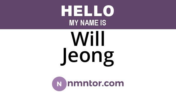 Will Jeong