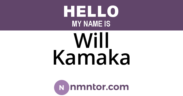 Will Kamaka