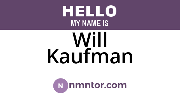 Will Kaufman