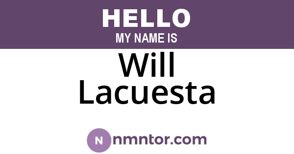 Will Lacuesta