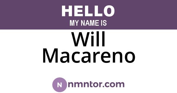 Will Macareno