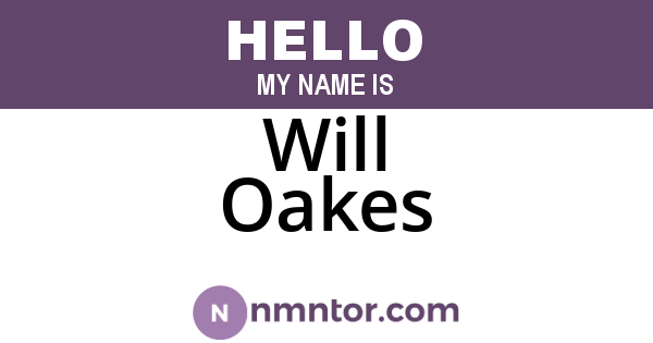 Will Oakes