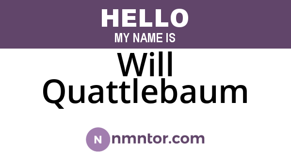 Will Quattlebaum