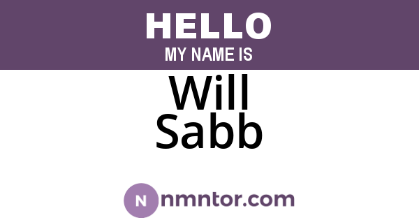 Will Sabb