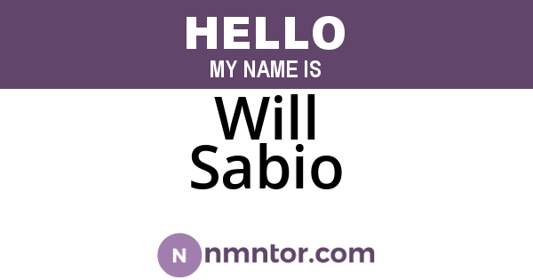 Will Sabio