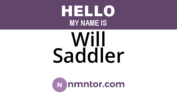 Will Saddler
