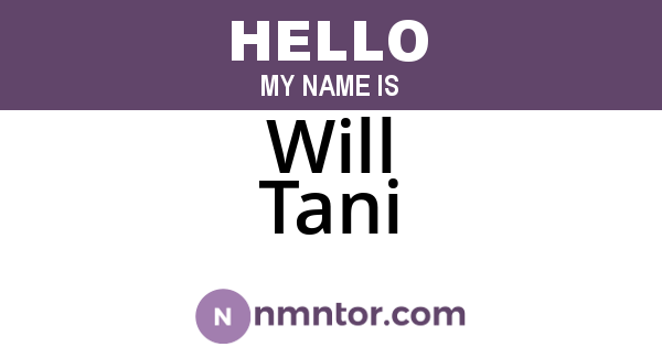 Will Tani