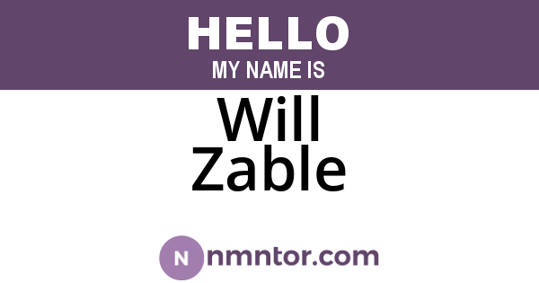Will Zable