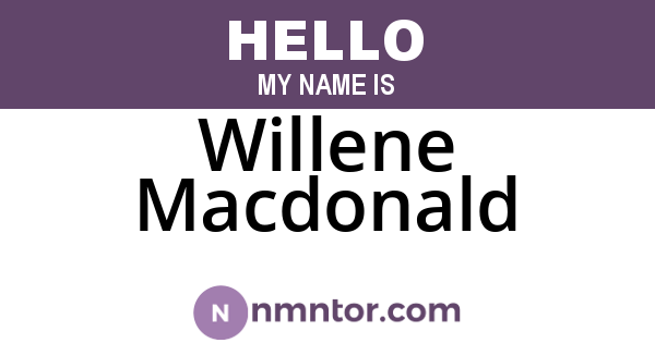Willene Macdonald