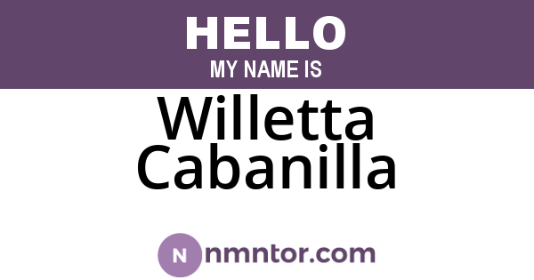 Willetta Cabanilla