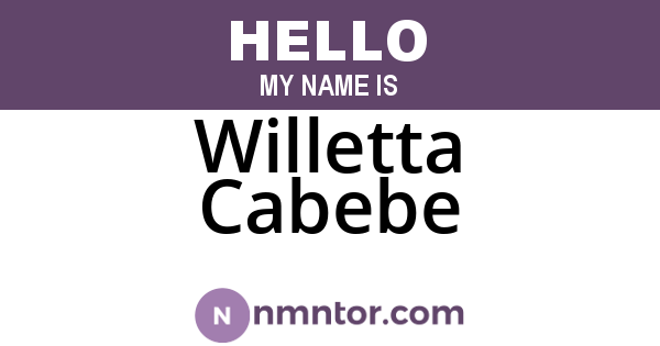 Willetta Cabebe