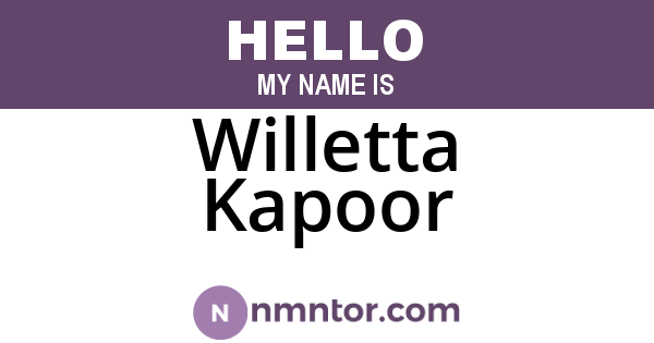 Willetta Kapoor