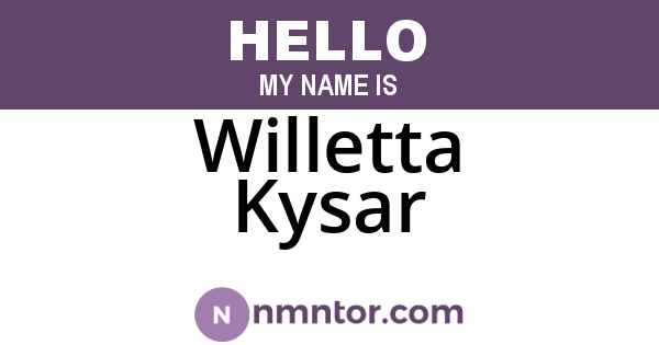 Willetta Kysar