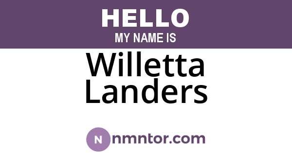 Willetta Landers