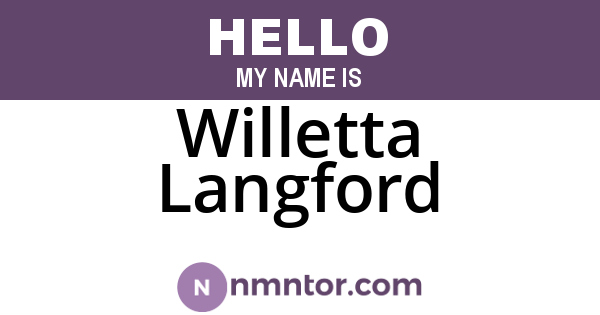 Willetta Langford