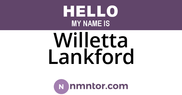 Willetta Lankford