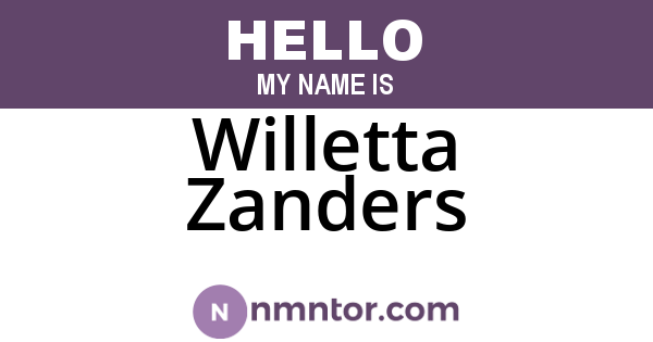 Willetta Zanders