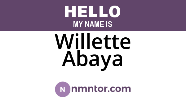 Willette Abaya