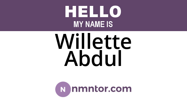 Willette Abdul