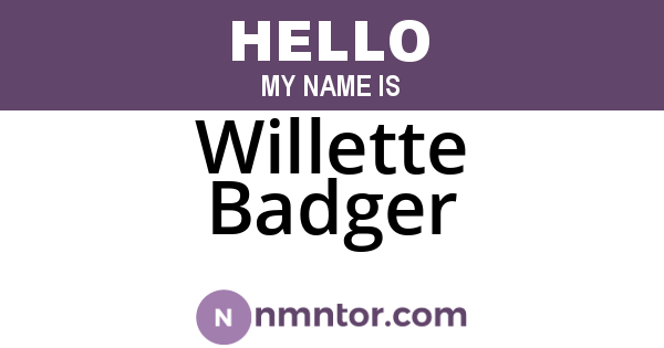 Willette Badger