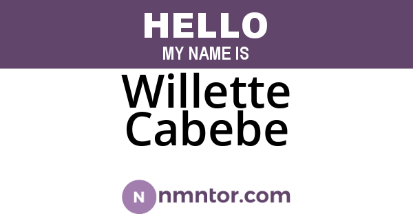 Willette Cabebe