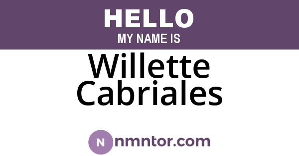 Willette Cabriales
