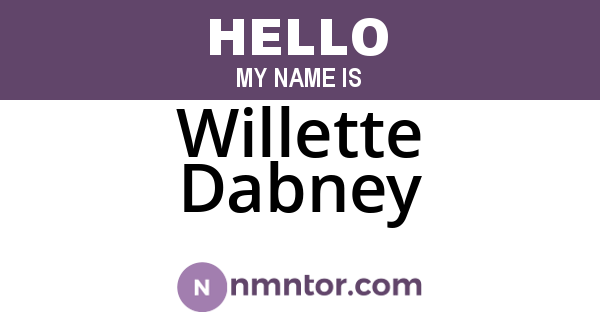 Willette Dabney
