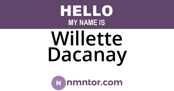 Willette Dacanay