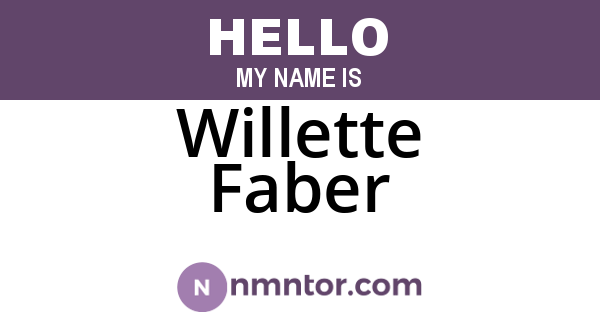 Willette Faber