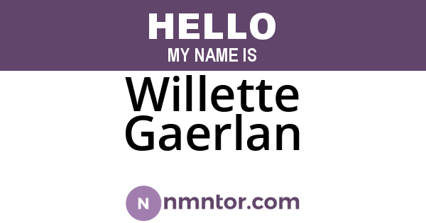 Willette Gaerlan