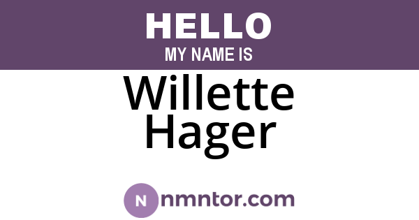 Willette Hager