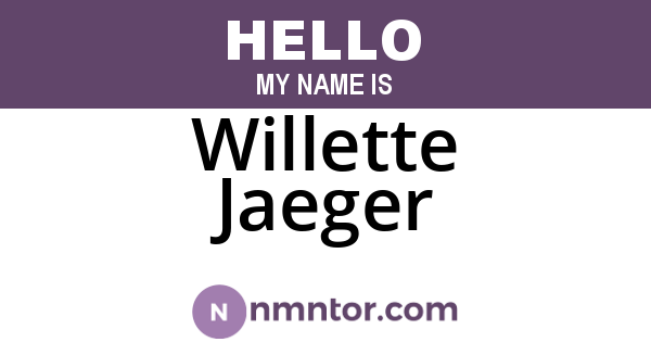 Willette Jaeger