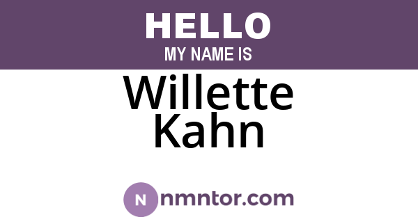 Willette Kahn