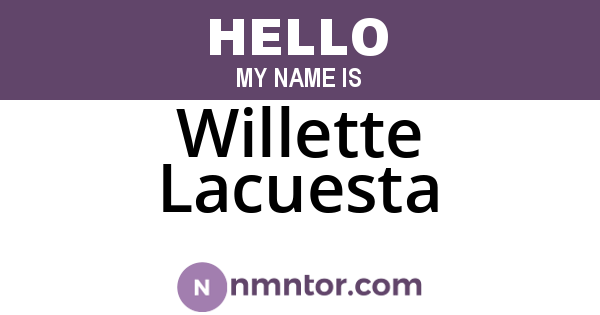 Willette Lacuesta