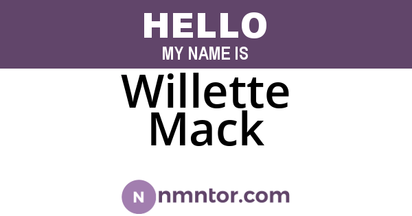 Willette Mack