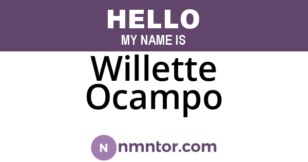 Willette Ocampo