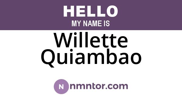 Willette Quiambao