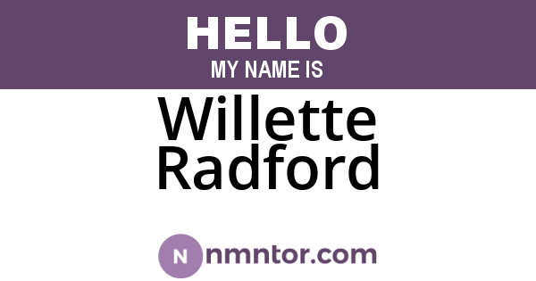 Willette Radford