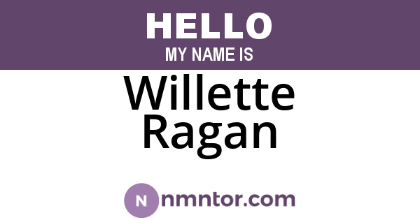 Willette Ragan